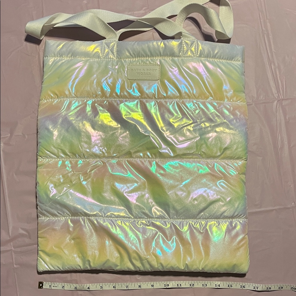 Bath & Body Works Iridescent Puff Tote